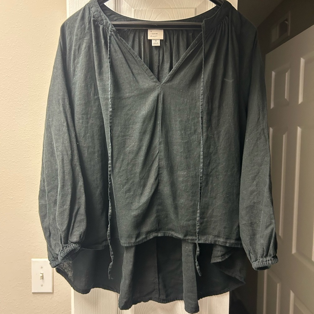 a new day Charcoal Blouse